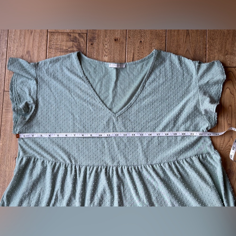 Veveret Sage Green Swiss Dot Tiered Ruffle Dress size 2XL - Picture 7 of 9